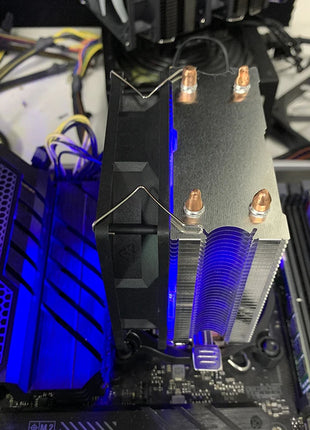 CPU Cooler 2 tubi di calore in rame puro 3PIN/4PIN PWM ventola di raffreddamento luce blu per LGA 775 1150 1155 1200 1700 X79 X99 2011 AM3 AM4 - Riparo82