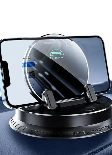 Electric Auto Scaling Car Mobile Phone Holder Mount Car Cell Phone Support For Car, 360° Rotatable Dashboard With Touch Button - Riparo82