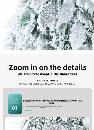 1.5/1.8/2.1M Pieghevole Albero Di Natale Atmosfera Domestica Decorazioni Di Natale Con PVC Floccato Centro Commerciale Ornamento Regali di Capodanno