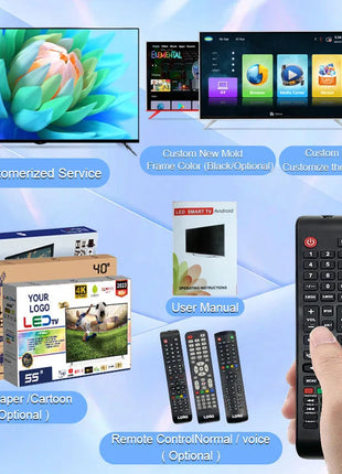 40  50 75 85  100 inch 4K smart TV ultra-thin high definition color  LCD - Riparo82