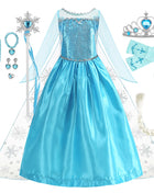 Disney Frozen Elsa Regina delle nevi Abito da principessa Costume da ragazza Halloween Bambini Gioco di ruolo Carnevale Bambini Compleanno Abito da festa