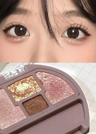 Four-color Eye Shadow Powder Palette Shimmering Glitter Natural Eyelid Silkworm Contour Shadow Natural Tone Pink Eyeliner Makeup - Riparo82