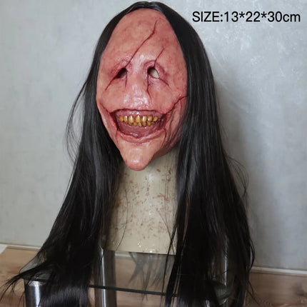 Halloween Scared Mask Scary Demon New Terror Curse Scaring Prop Haired Ghost Cosplay Creepy Masks Themed Parties Wear