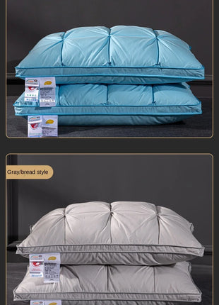 Soft Pillows White Goose Down Feather Pillows for Sleeping Neck Protection Bed Pillows with 100% Cotton Cover - Riparo82