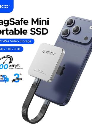 ORICO K20Mini SSD esterno magnetico per iPhone 17 16 Pro/Max ProRes 2000 MB/s 4K ProRes HDR Registra e memorizza Stato solido portatile