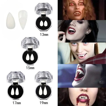 Vampire Teeth Props With Glue Halloween Party Resin Fangs Decoration Halloween Horror Friends Gifts Cosplay Witch False Fangs