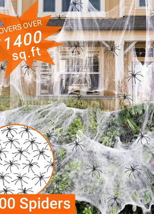 200cm Halloween Spiders Outdoor Decoration Halloween Plush Spiders Giant Spider for Indoor Outdoor Garden Party Decoration - Riparo82