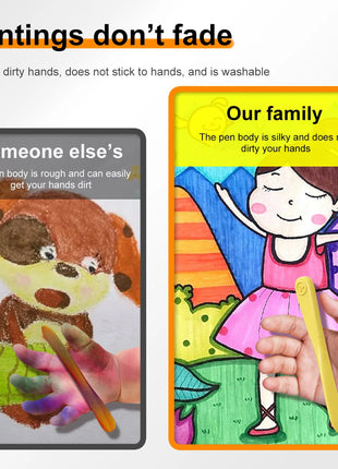 12/18/24/36 Colors Non-dirty Hand Plastic Crayons Washable and Erasable Color Crayons Children’s Painting School Office Supplies - Riparo82