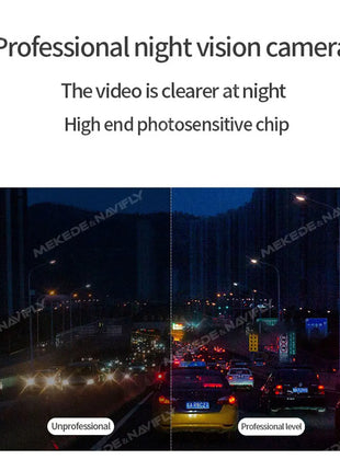 New Double Recording HD Dash Cam Visual angle 130° Super HD 1080P+720P support AR/ADAS driving assistance/fixed electronic dog - Riparo82