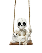 1pc Halloween Swing Skull Holding Ghost Cat Statue Garden Home Furnishing Bedroom Outdoor Balcony Decoration Party DIY Supplies - Riparo82