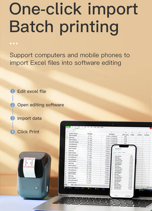 Mini Label Thermal Printer Niimbot B1 Portable Self-Adhesive Printer For Stickers Round Labels Rolls UV Tag Bluetooth Printer - Riparo82