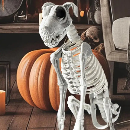 Halloween  Dog Skeleton Statue Skeleton Dog Puppy Skeleton Sculpture Scary SittingSpooky Skeleton Animals Decor for Home