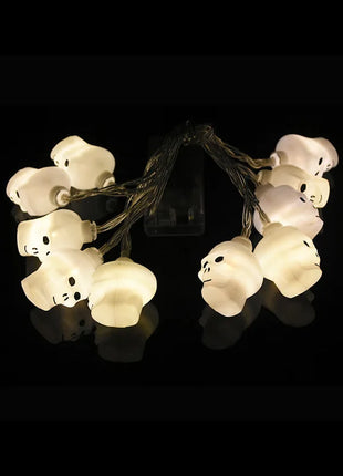 1.5M 10LED Halloween LED Light String Horror Eyeballs Pumpkin Spider Bat Skull Lamp Trick Or Treat Happy Halloween Party Decor - Riparo82