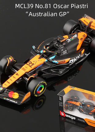 Bburago 1:43 2025 F1 Modello di auto in lega Formula Racing Die Cast Toy SF25 RB21 W16 MCL39 Red Bull Mercedes Ferrari McLaren