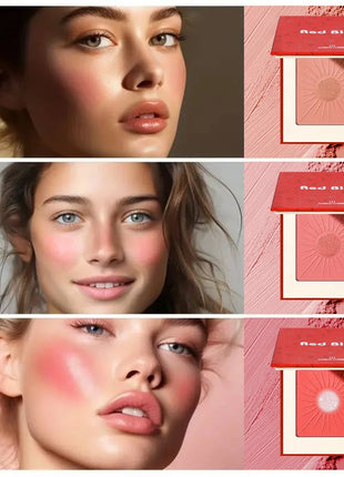 1PC Waterproof Blush Palette: Nude matte with pearlescent particles, light pink, orange and red, lightweight and long-lasting, s - Riparo82