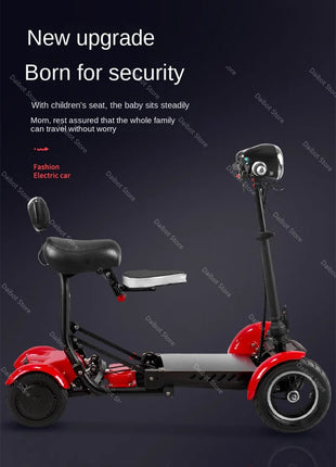 Scooter Mobilità 4 Ruote 500W Doppio Motore 36V - Pieghevole Anziani 3 Velocità - riparo82