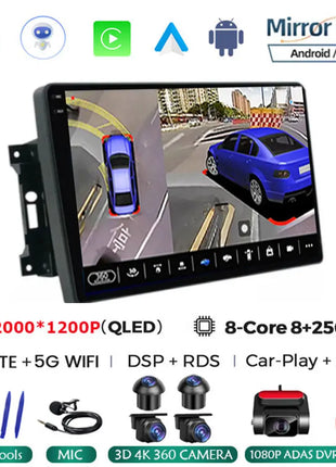 Android 14 Car Radio QLED GPS Navigation Multimedia Player For Jeep Compass/Commander/Grand Cherokee/Wrangler/Liberty AutoRadio - Riparo82