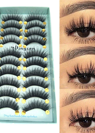 10/2 Pairs Mink Eyelashes Natural 3D Lashes Faux Cils Makeup Dramatic False Eyelashes Wholesale Eyelash Extension Makeup Tools - Riparo82