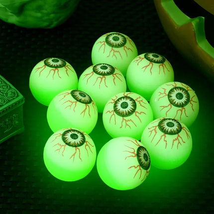 5/50PCS Luminous Bouncing Ball Halloween Glow in The Dark Eyeball Toys Rubber Fake Eyeball Haunted House Horror Decoration Props