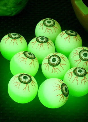 5/50PCS Luminous Bouncing Ball Halloween Glow in The Dark Eyeball Toys Rubber Fake Eyeball Haunted House Horror Decoration Props - Riparo82