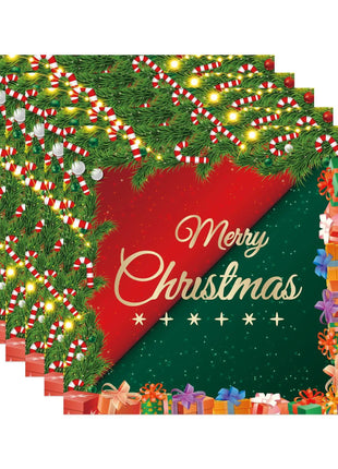 Set di stoviglie per feste di Natale da 10 pezzi, stoviglie usa e getta per albero di Natale, bicchieri di carta, piatti di carta, stoviglie natalizie all'ingrosso - riparo82