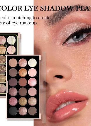 18-Color Eyeshadow Palette – Pearlescent, Matte, Fine Shimmer, Glitter, Earth Tones, Long-Lasting, High-Performance