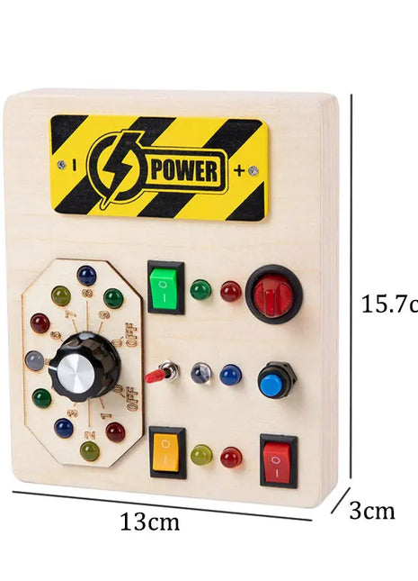 Giocattoli sensoriali da tavolo occupato Montessori in legno con scheda di controllo dell'interruttore della luce a LED attività di viaggio giochi per bambini per 2-4 anni - riparo82
