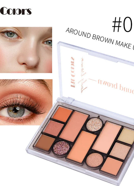 Pearl Matte Eye Shadow Makeup Palette 12 Colors Blusher Powder For Face And Eyebrow Beauty Cosmetic - Riparo82