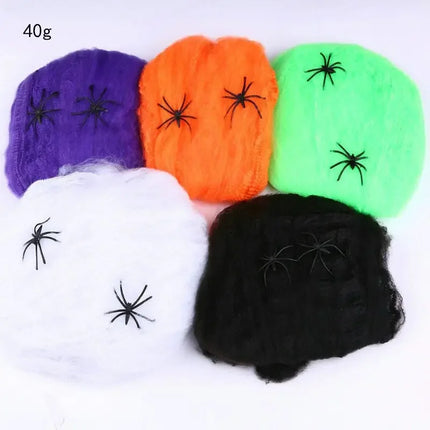New Halloween Decorations Giant 30-200cm Spider Stretch Cobwebs Nets Horror Halloween Outdoor Wall Decorations Party Props