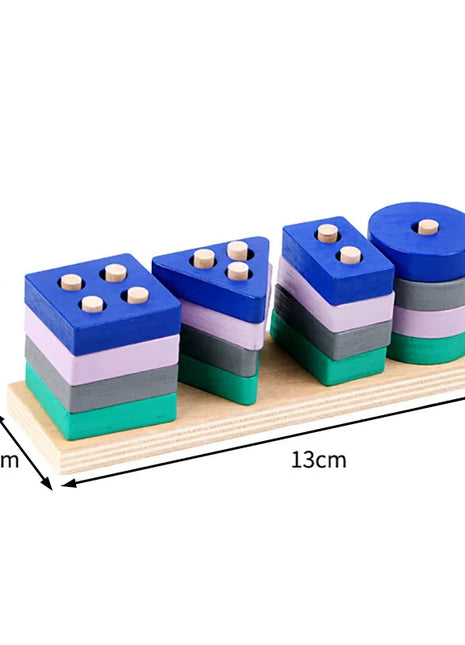Giocattolo Montessori blocchi di costruzione in legno apprendimento precoce giocattoli educativi forma di colore Match bambini Puzzle giocattoli per bambini ragazzi ragazze - riparo82