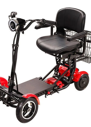 Foldable Mobility Scooter 4 Wheels For Old People Elderly Dual Motor 500W Folding Electric Scooter With Big Seat Blue Red White - Riparo82