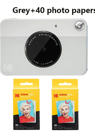 Fotocamera digitale istantanea originale KODAK Printomatic ZINK Stampa senza inchiostro Stampa su carta fotografica a colori Flash + Set di 40 pellicole
