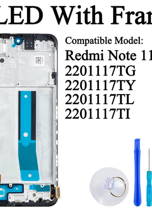 2201117 TG 2201117 SG Premium Lcd per Xiaomi Redmi Note 11 Display Touch Screen Digitizer Pannello di montaggio per Redmi Note 11S LCD - riparo82