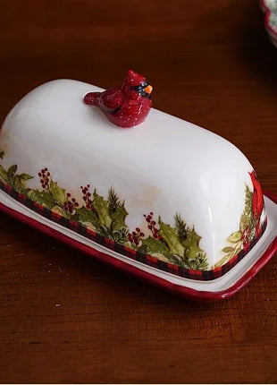 Set di stoviglie in ceramica di natale piatto da pranzo occidentale colorato sottosmalto di alta qualità piatto decorativo per posate per la cena del Festival - riparo82