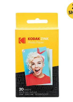 20-100 fogli per carta fotografica Kodak 2"x3 Premium Zink compatibile con Kodak Smile, Kodak Step, carta PRINTOMATICA