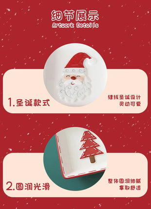 Vassoio in ceramica natalizio creativo Piatto piano a quattro sezioni Piatto da portata per alimenti Snack Frutta Piatto portaoggetti per la casa Stoviglie - riparo82