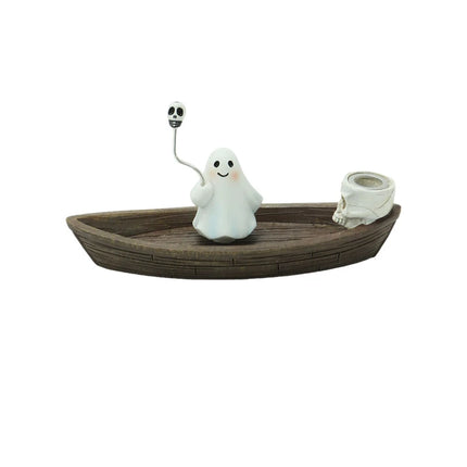 Halloween new resin ghost ship aromatherapy home desktop decoration ghost ship return incense rack burner