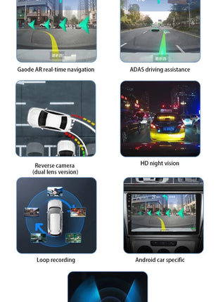 Dash Cam Car USB ADAS DVR HD1080P Special for Android Multimedia Player Dual-lens Front Rear 170 Degree Recorder Reverse Vision - Riparo82