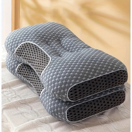 1PCS Neck Pillow Grey Help Sleep Protect The Neck Cervical Orthopedic Soybean Fiber Massage Household SPA Pillow For Sleeping.