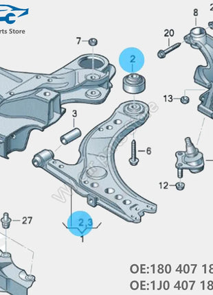1J 0407181   Auto Sospensione Anteriore Inferiore Braccio Boccola di Controllo Per VW Bora Beetle Polo 9N Golf MK4 Jetta 4 Octavia A3 S3 180 407 181