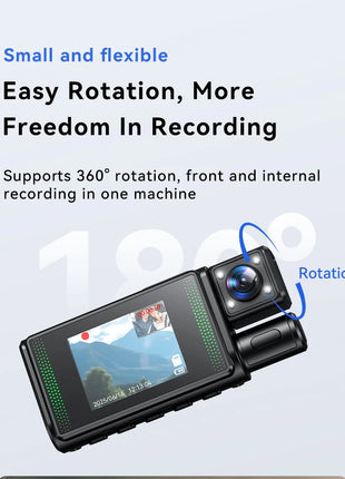 4K WiFi Dash Cam Front and Rear 2’’ Display Mini Car Camera 3 Channel Car DVR Camera with IR Night Vision Support 24H Parking - Riparo82