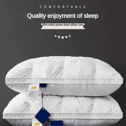 95% Goose Down Pillow White Cotton PillowCover Rectangle Bedroom Sleep 5-Star Hotel Pillow Low-Mid-high Pillows for Sleeping