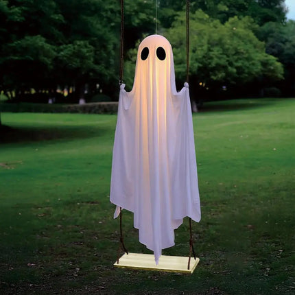 Halloween Garden Outdoor Ghost Decor Light Up Hanging Swing Ghost Scary Standing Ghosts Decor for Front Door Yard Home Party