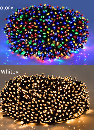 Luce natalizia per esterni Ghirlanda di Capodanno Lampada 100m 20m Scintillio LED String Vacanza Matrimonio Luci decorative adornos de navidad