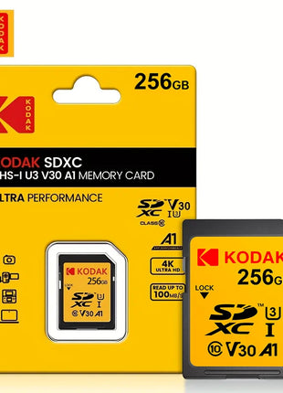 Scheda di memoria SD professionale Kodak Scheda SDHC da 32 GB 128 GB 64 GB SDXC Scheda SD Fotocamera Class10 UHS-I 100 MB/S Capacità effettiva