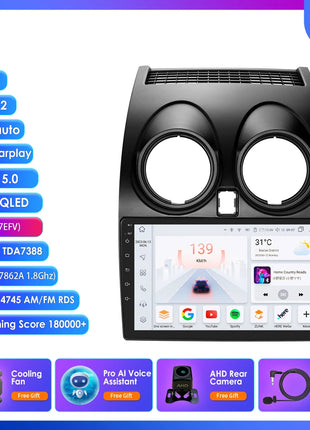 Hizpo 8G+128 AI Voice Car Radio Android Auto Multimedia For Nissan Qashqai J10 2006 2007 2008-2013 Carplay 4G 2din GPS autoradio