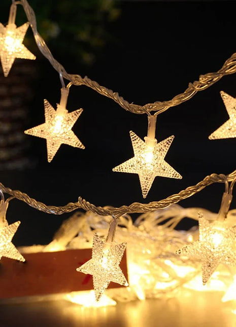 10L/20L/40L/80L LED Star String Lights ghirlanda di natale a batteria alimentata tramite USB per feste di matrimonio con corde per tende da fata per la casa - riparo82