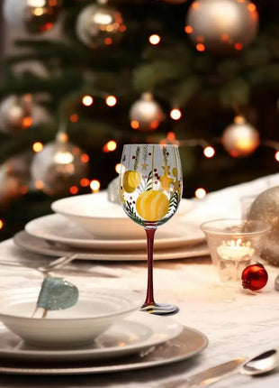 Bicchieri da vino natalizi da 450 ml Albero di Natale di Babbo Natale Aghi di pino Bicchieri da vino rosso per vino Succo di champagne - riparo82