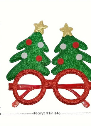 Set di bicchieri natalizi da 12 pezzi, design di cervi e alberi, classico Babbo Natale, foto di occhiali novità per celebrazioni natalizie - riparo82