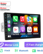 Hikity 9'' Car Stereo Radio 1 Din Carplay Android auto autoradio with Bluetooth FM Radio Receiver Support Mirror Link USB - Riparo82